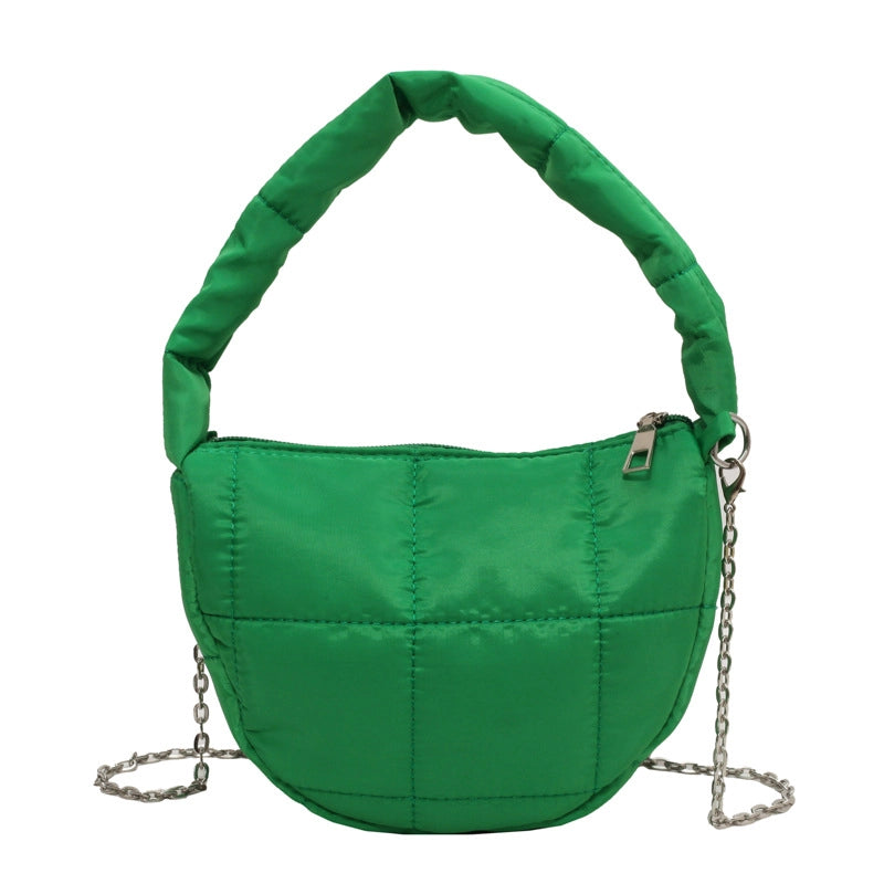 Women's Medium Polyester Solid Color Streetwear Dumpling Shape Zipper Shoulder Bag Crossbody Bag Underarm Bag