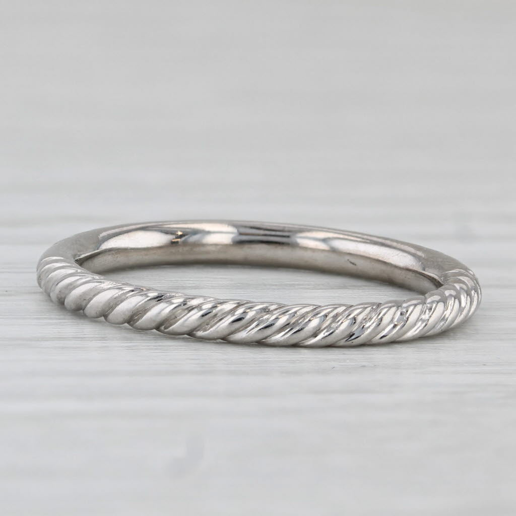 David Yurman 0.33ctw Diamond Eden Partway Band 18k White Gold Stackable Ring