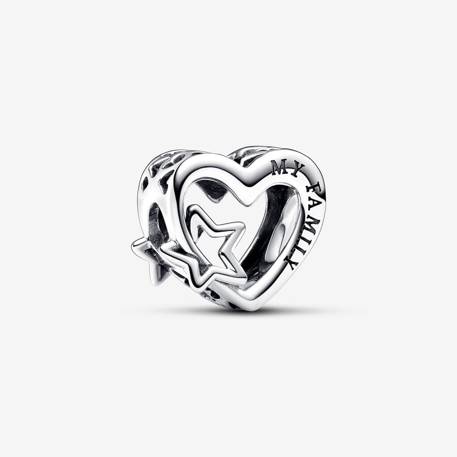 Openwork Family Heart & Star Pandora Charm