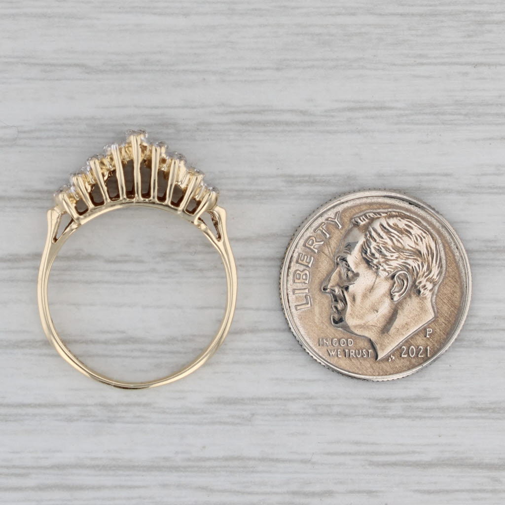 0.10ctw Diamond Tiered Pyramid Ring 10k Gold Size 5.75 Stackable Richard Klein