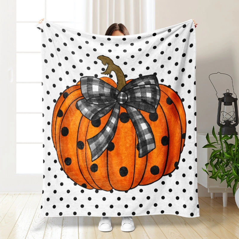 Halloween Cute Pumpkin Bat Ghost Polyester Blanket Couch & Sofa Decor
