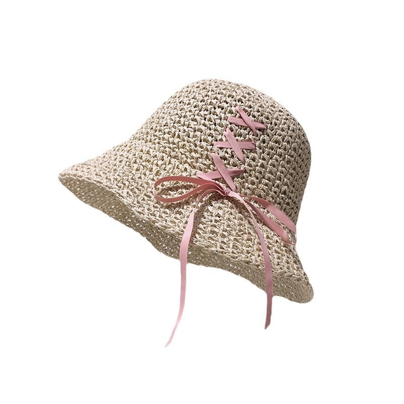 Women's Elegant Minimalist Bow Knot Big Eaves Straw Hat