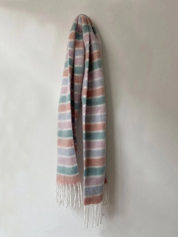 Women's Elegant Basic Color Block Polyester Tassel Scarf