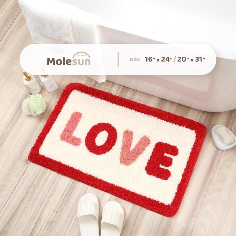 Valentine'S Day Casual Elegant Letter Flower Polyester Carpet Bathing