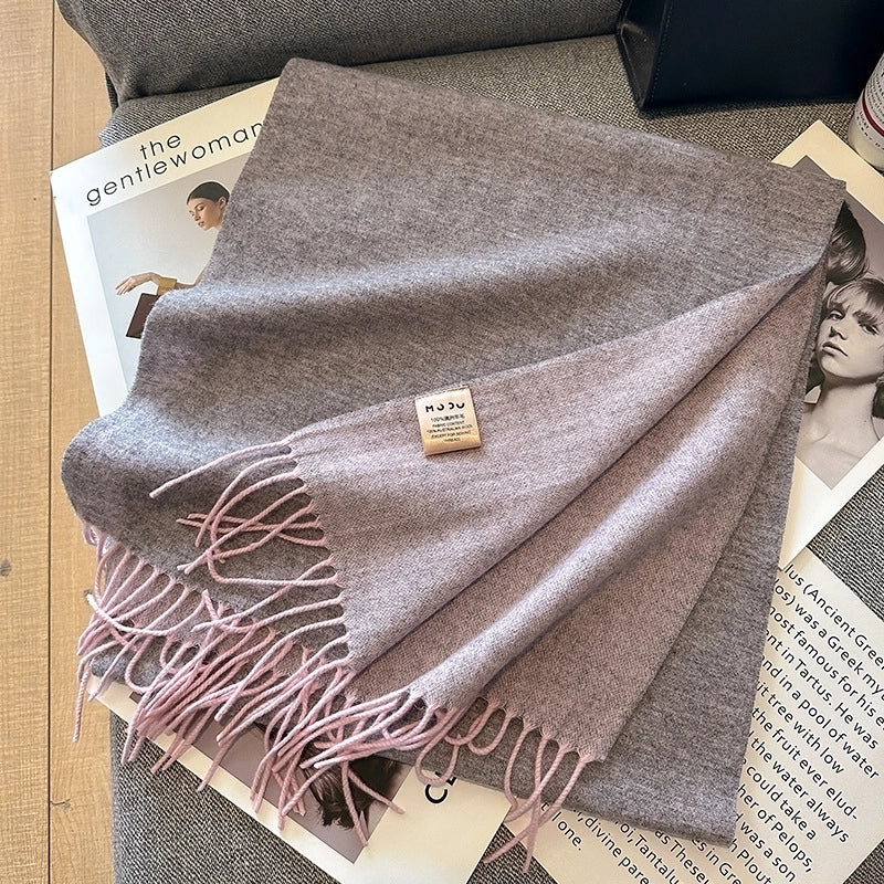Unisex Elegant Solid Color Fleece Scarf