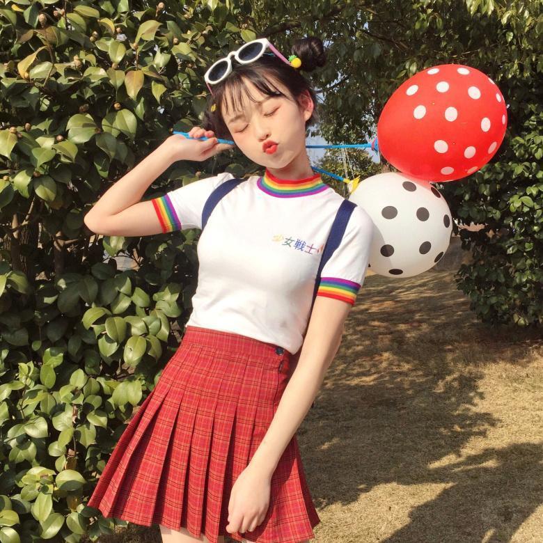 Rainbow Collar Youth Top