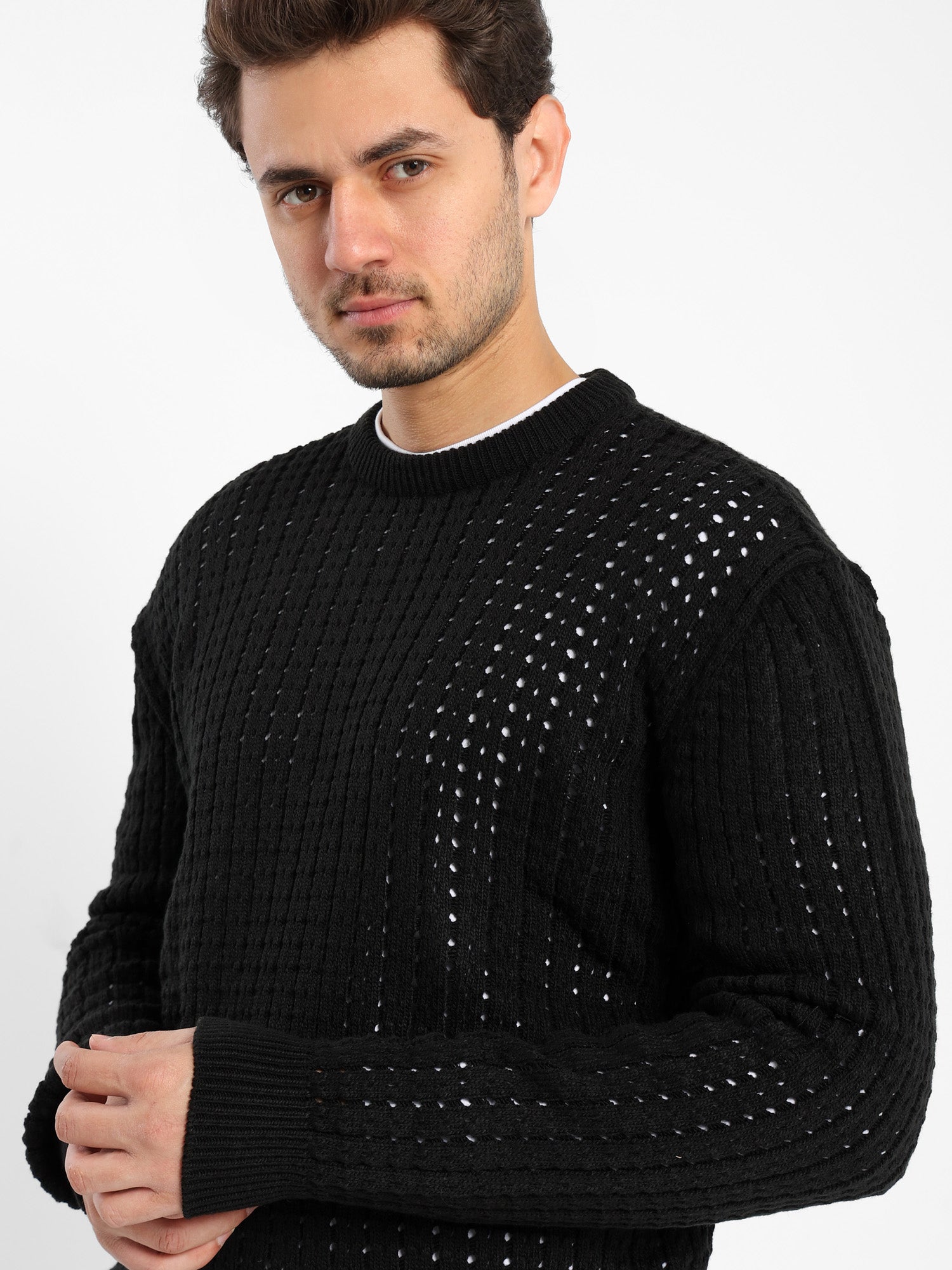 Casual Perforated Pullover