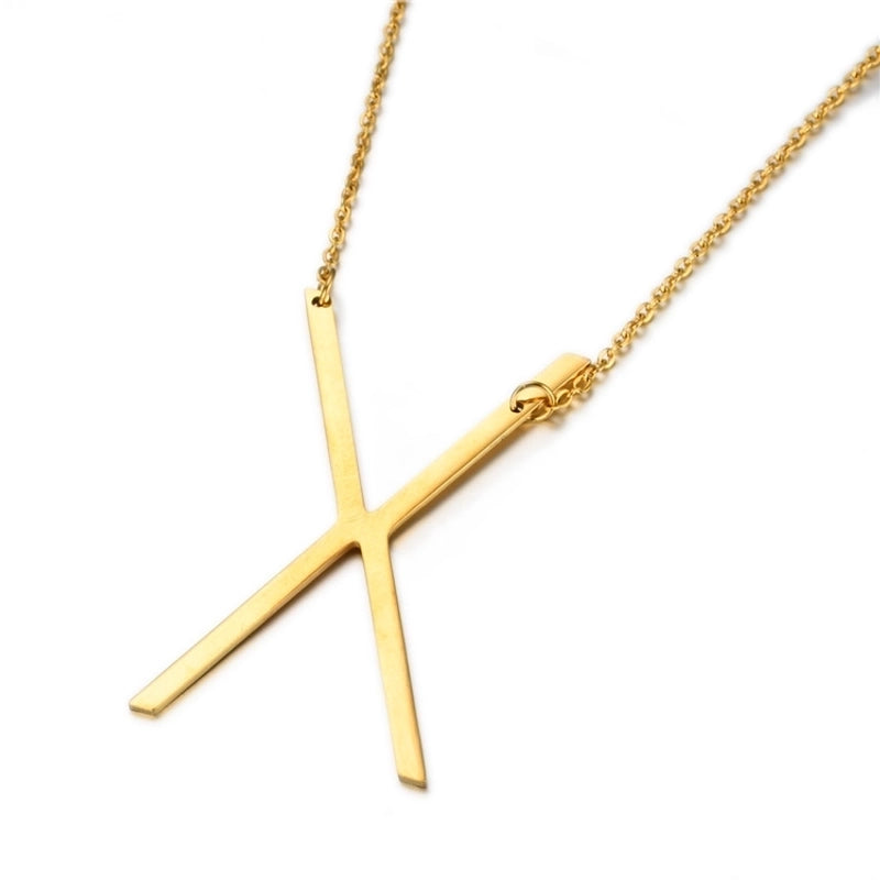 Fashion Jewelry 26 Letters Stainless Steel Necklace