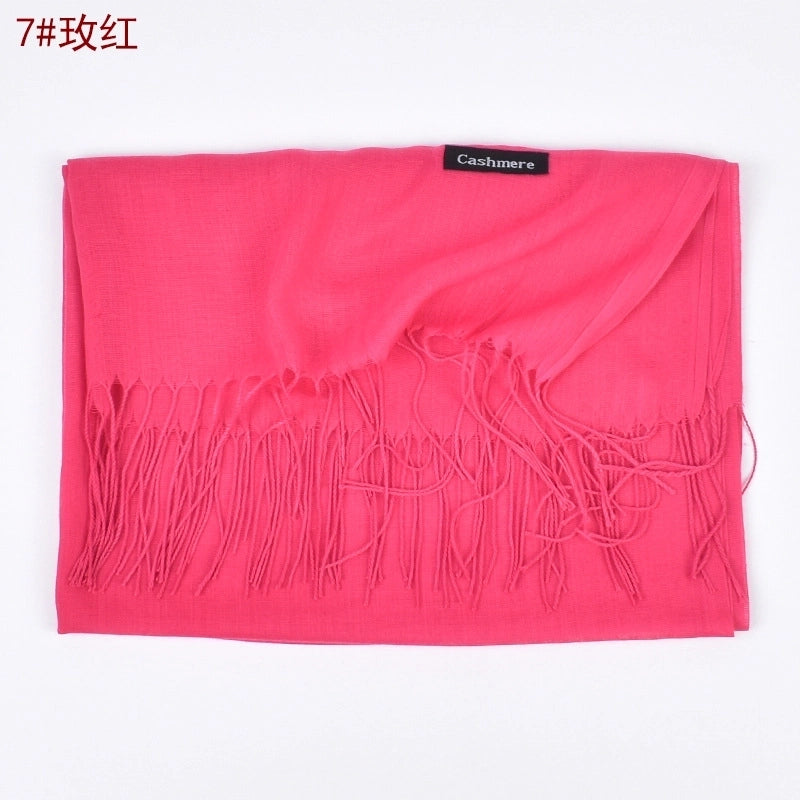 Women's Fashion Tassel Solid Color Imitation Cashmere Winter Scarves