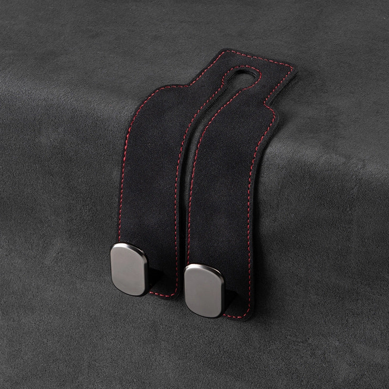 Car Hook Car Seat Back Upgrade Hidden Double Hook Suede Rear Car Bag Storage Hook