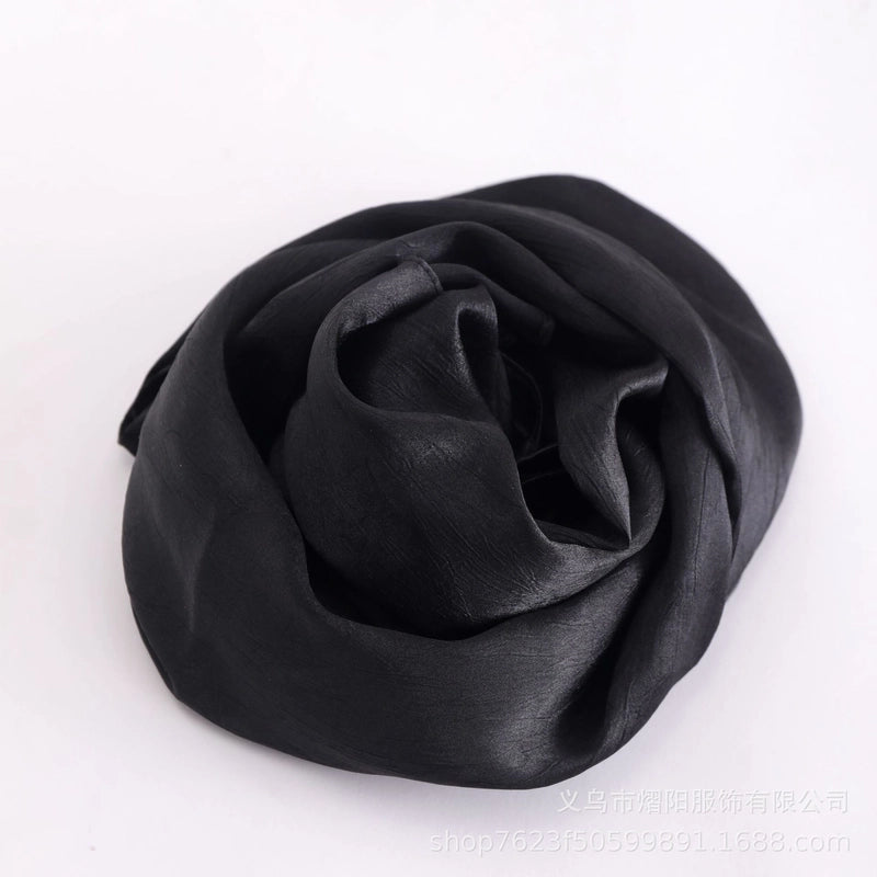 Spring And Summer New Bark Wrinkle Satin Scarf High-end Satin Wrinkle Long Scarf Ethnic Scarf Silk Scarf Shawl