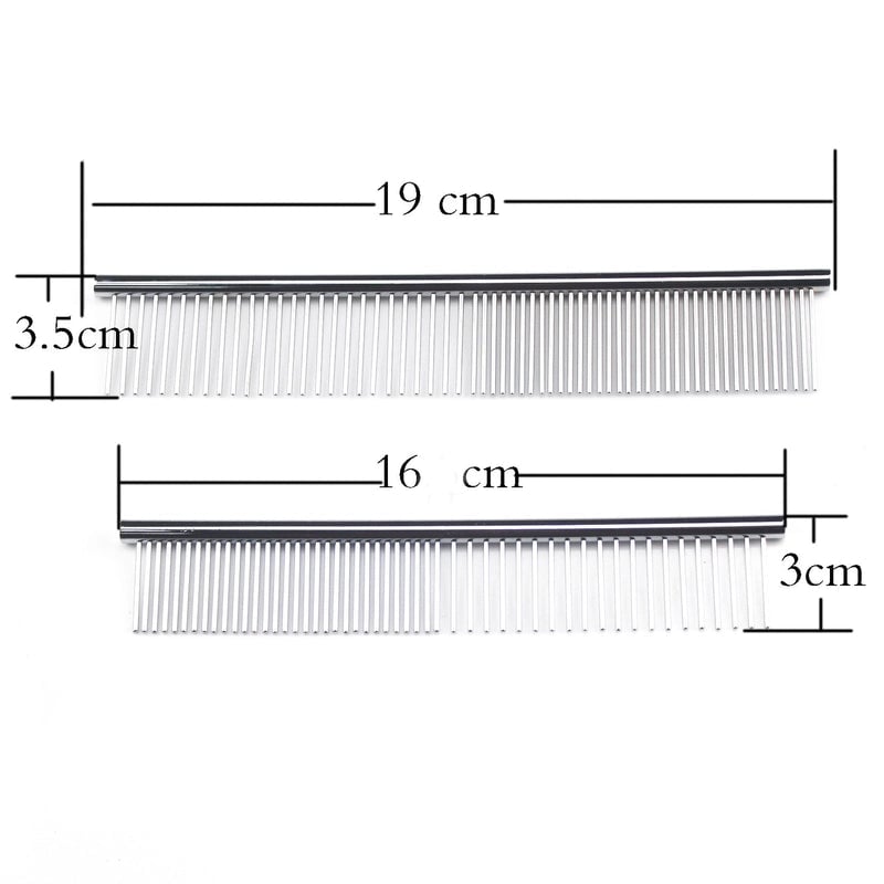 Stainless Steel Medium Small Pet Comb Pet Comb Steel Comb Silver Double Sided Comb