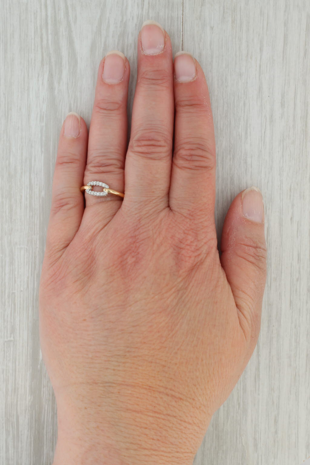 Kendra Scott Fine Elisa Interlocking Band 0.15ctw Diamond Ring Size 8 Stackable