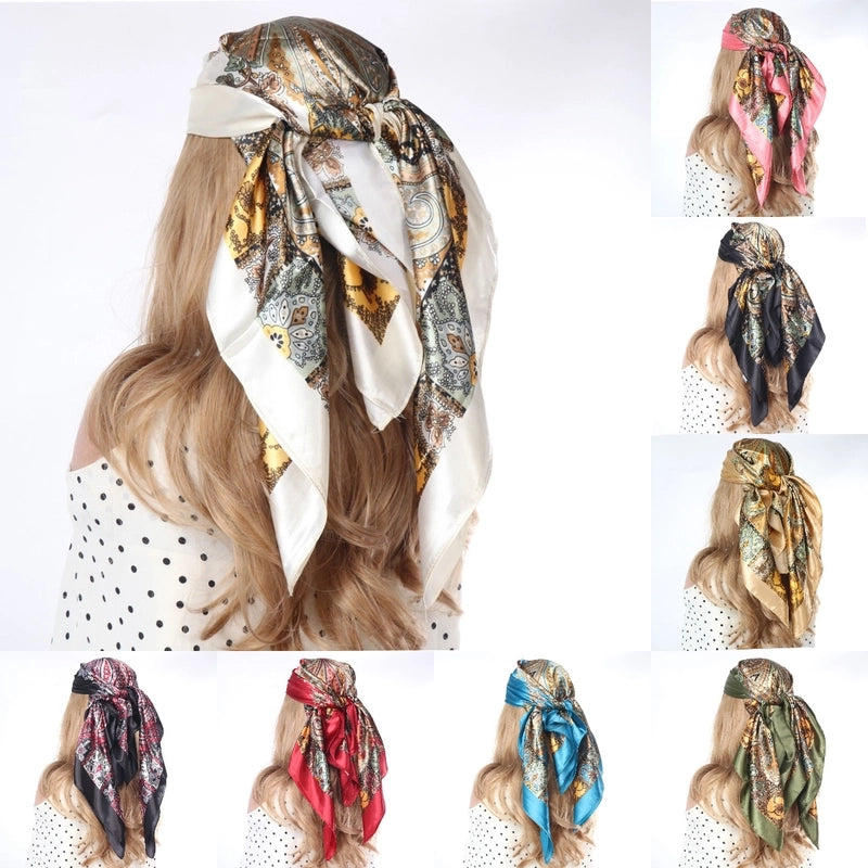Women's Lady Modern Style Printing Polyester Printing Silk Scarf