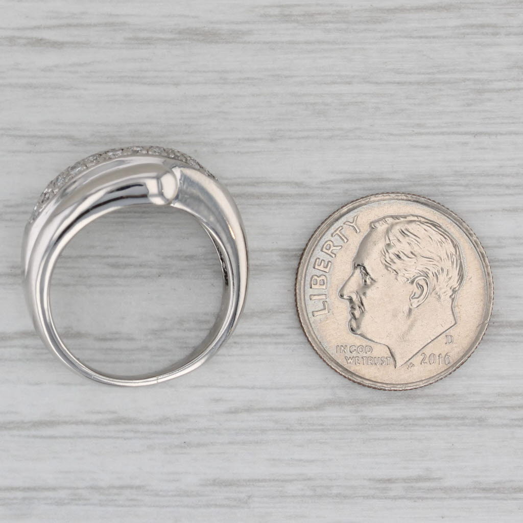 0.24ctw Diamond Bypass Ring 900 Platinum Size 5.25