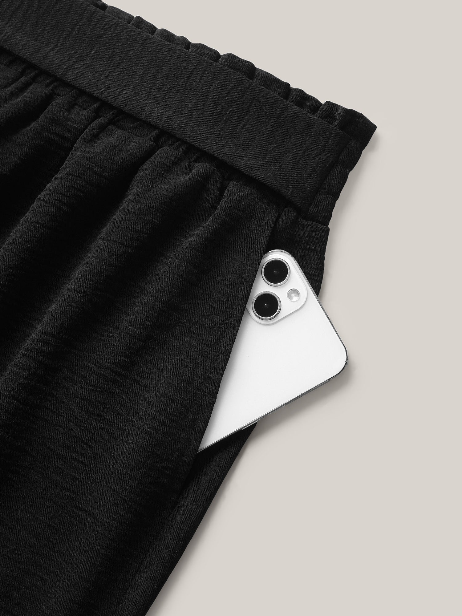 Belted Wide-Leg Solid Shorts