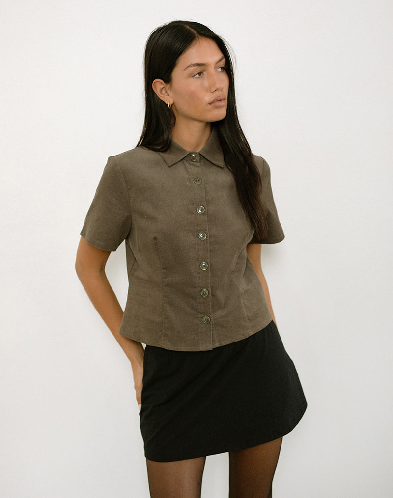 Samas Shirt in Cord Taupe