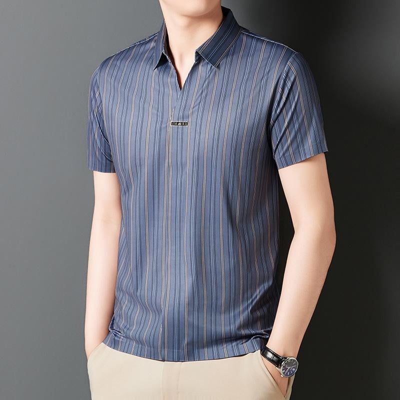 Men's Summer Striped Short Sleeve Shirt(49% OFF)