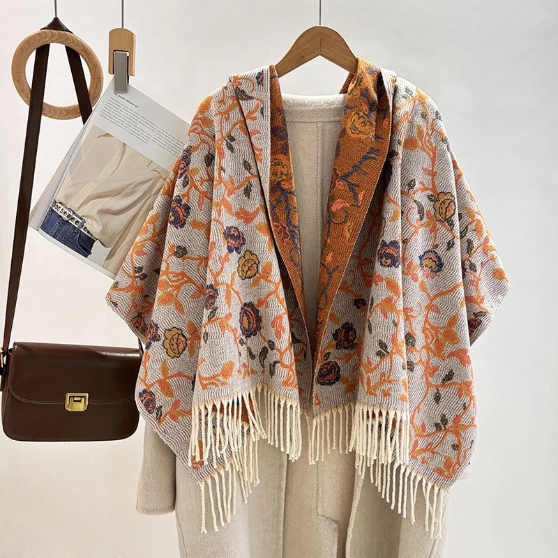 Women's Minimalist Commute Printing Flower Viscose Fiber Scarf
