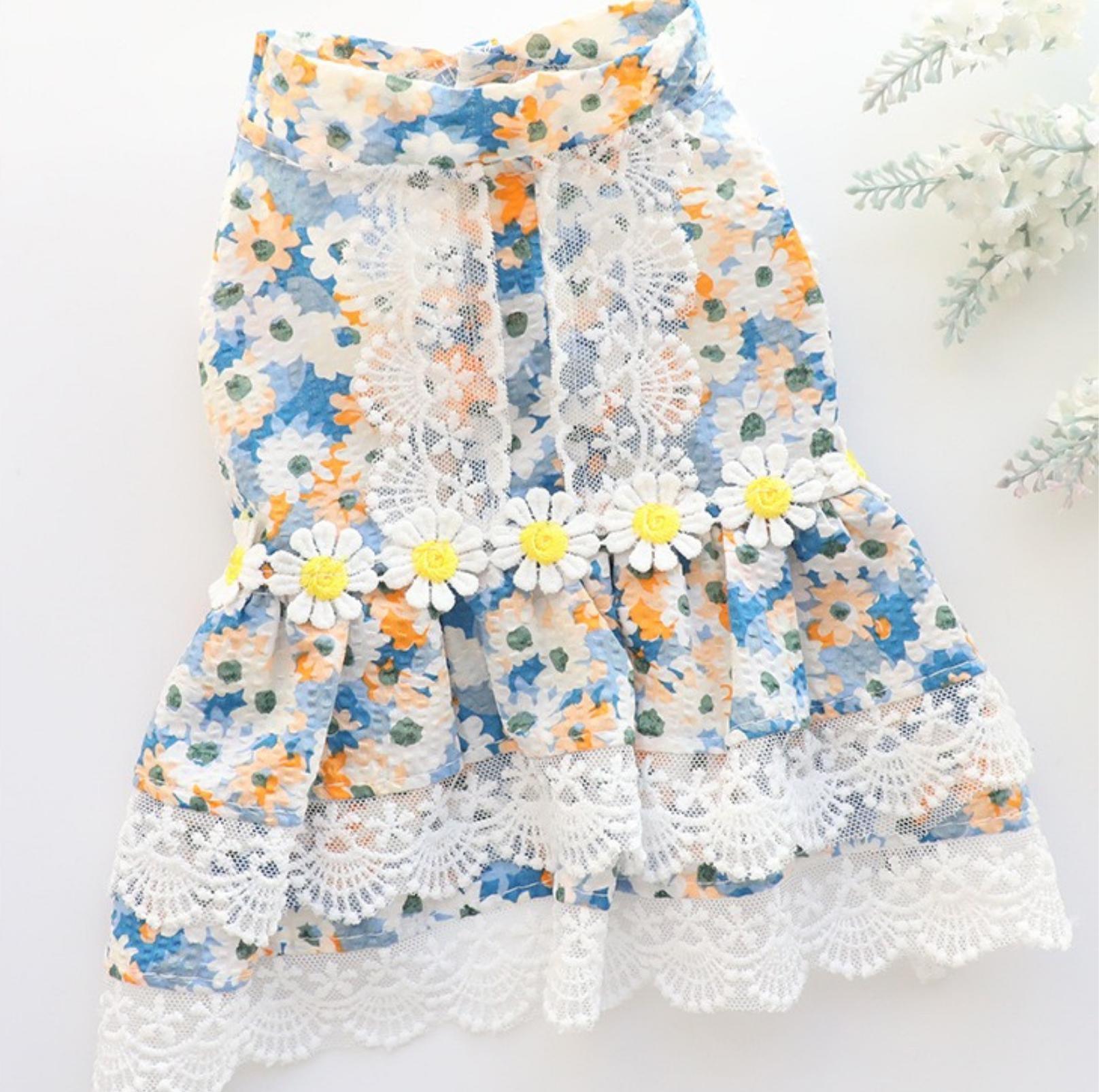Pet Blue Flowerl Dress