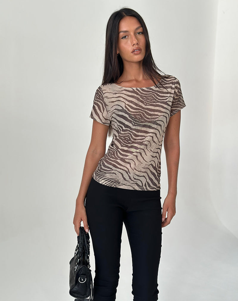 Neko Top in Mesh Wild Animal Neutral