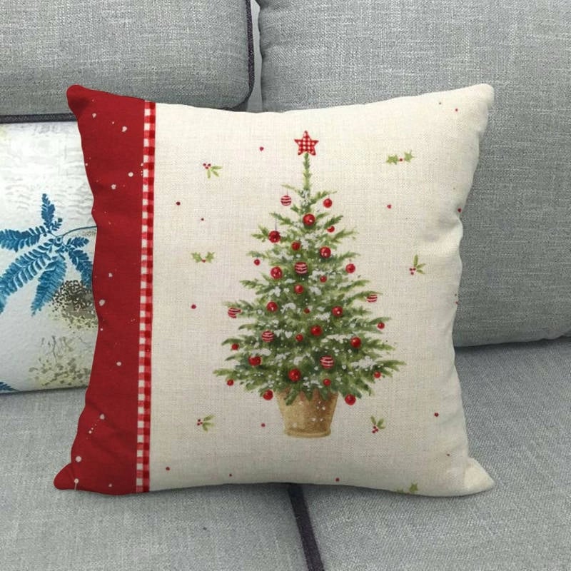 Christmas Casual Cartoon Linen Pillow Cases Couch & Sofa Decor