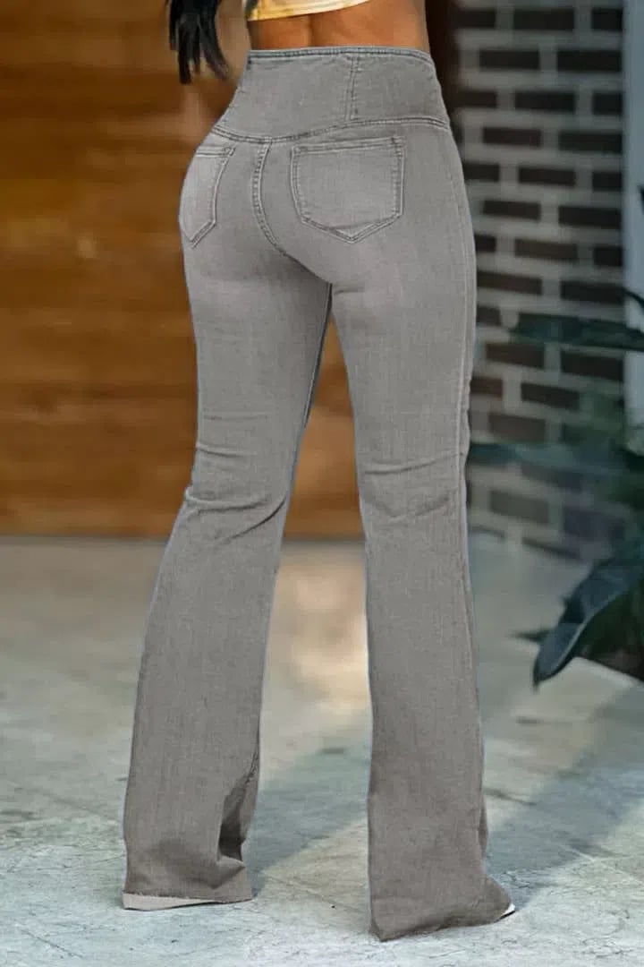🔥Promotion-Wash Wrap Mid Rise Stretchy Flare Jeans