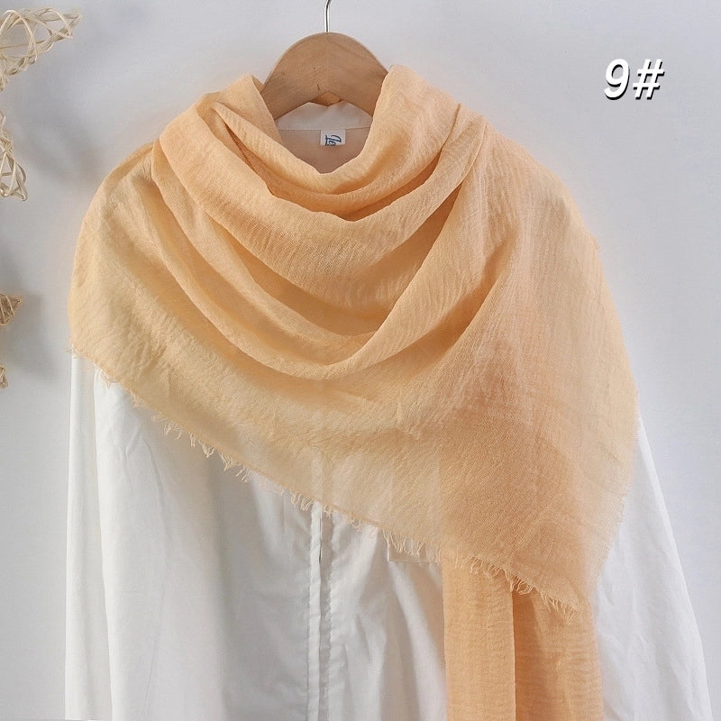 Women's Elegant Basic Solid Color Cotton And Linen Scarf