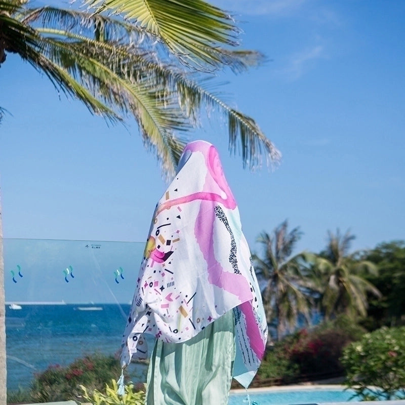 Women's Casual Ethnic Style Flamingo Satin Shawl