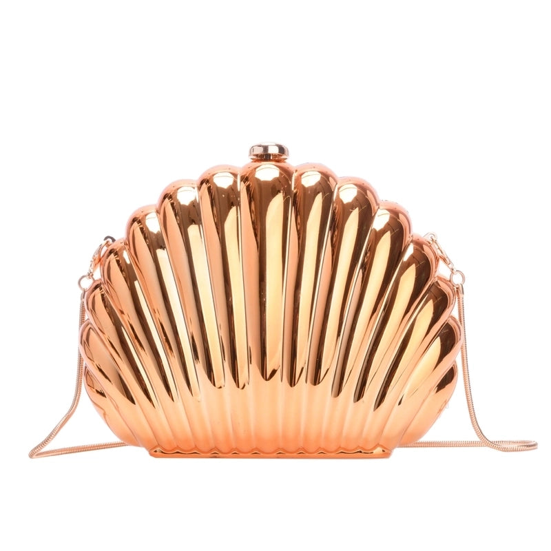 Women's Medium PVC Alloy Solid Color Streetwear Shell Lock Clasp Dome Bag