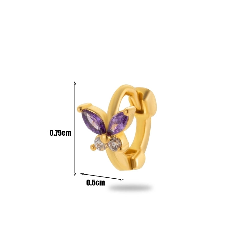 1 Piece Minimalist Classic Style Round Plating Inlay Copper Zircon 18k Gold Plated Ear Studs
