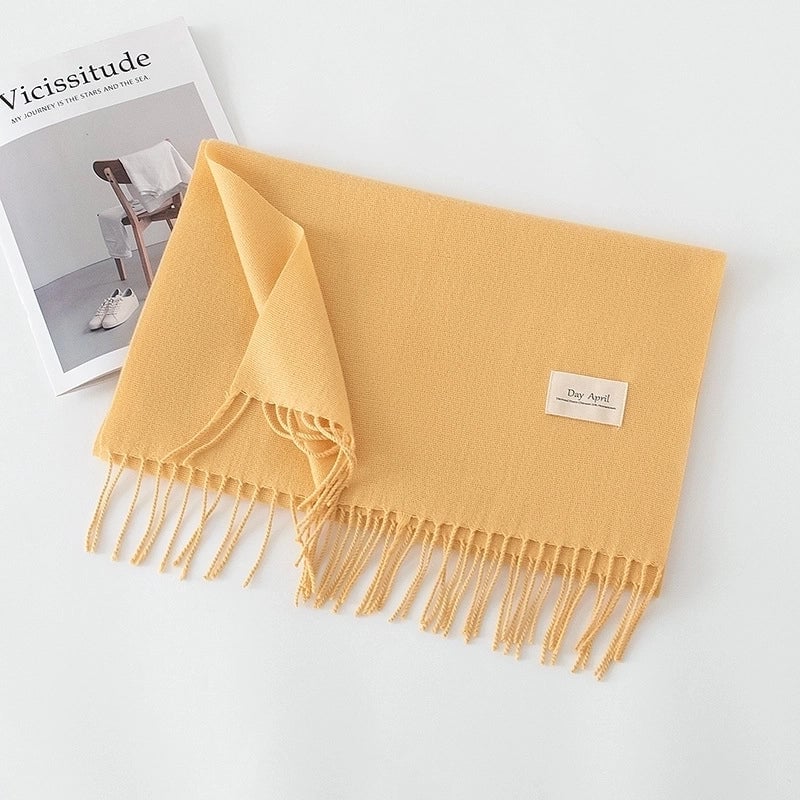 Women's Sweet Solid Color Polyester Scarf