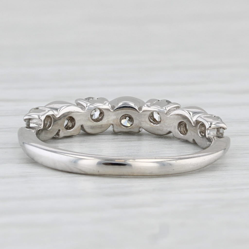 0.42ctw Diamond Ring 14k White Gold Stackable Wedding Band Size 4.75