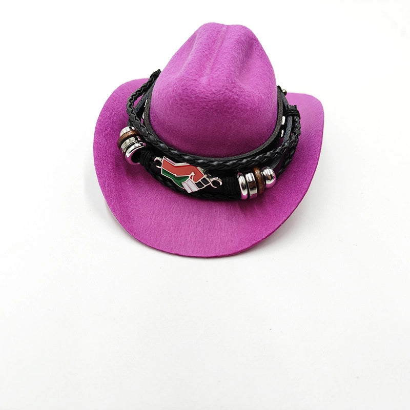 Cowboy Style Polyester Solid Color Pet Hat