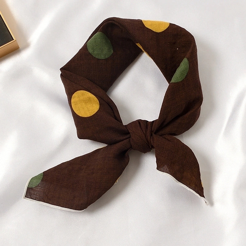 Women's Sweet Flower Cotton Silk Scarf
