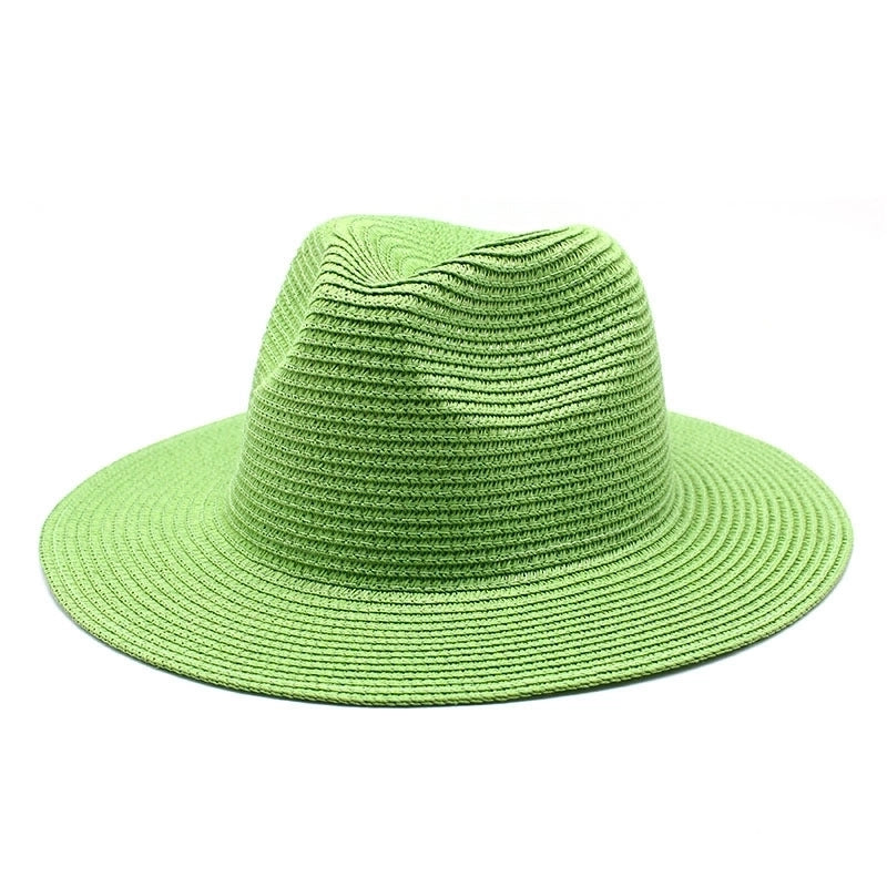 Unisex Minimalist Solid Color Flat Eaves Fedora Hat