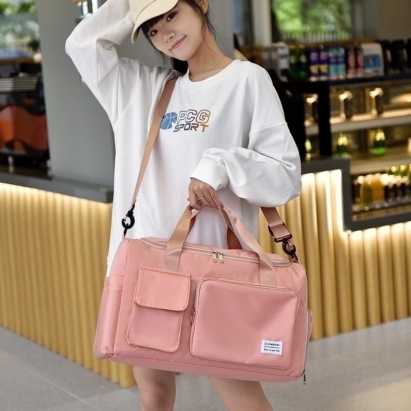 Unisex Fashion Solid Color Nylon Waterproof Duffel Bags