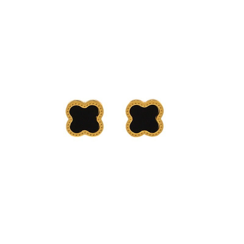 Quadrilateral Geometric Stainless Steel 18K Gold Plated Stud Earrings