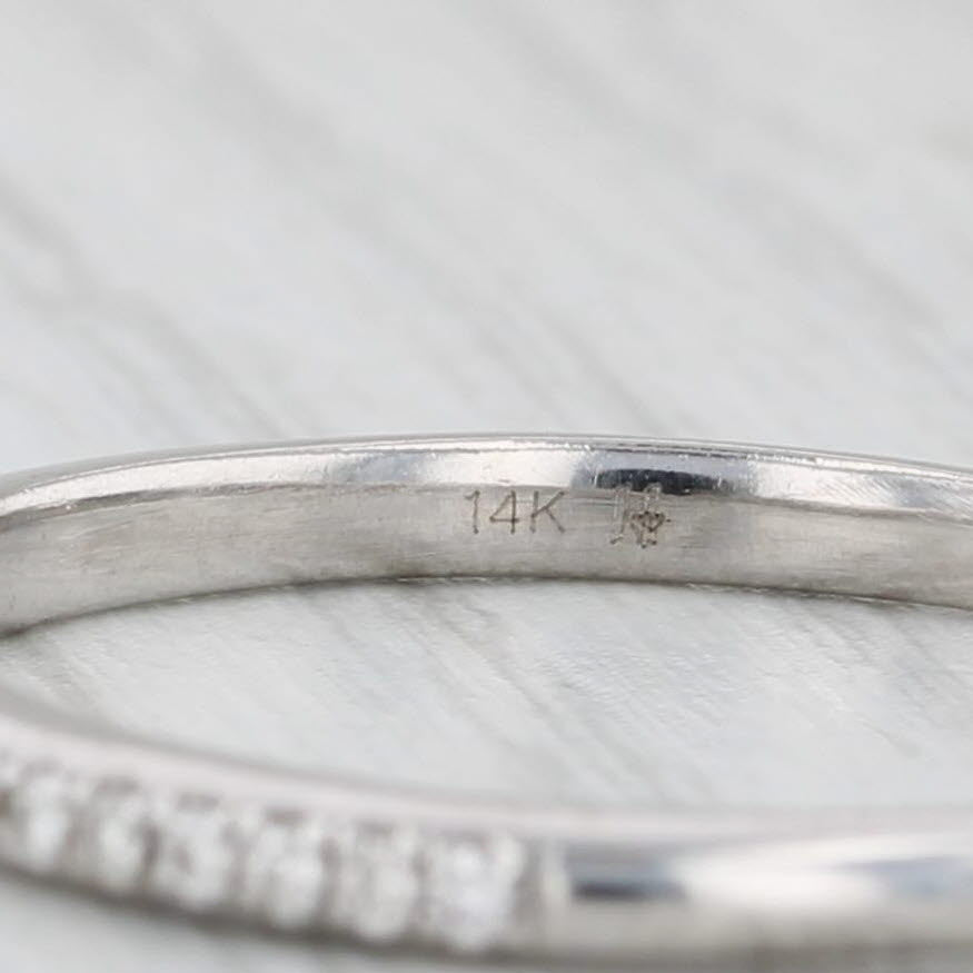 0.20ctw Diamond Wedding Band 14k White Gold Size 9 Stackable Anniversary Ring