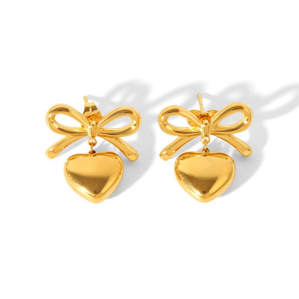 IG Style Heart Geometric Stainless Steel Electroplating Earrings