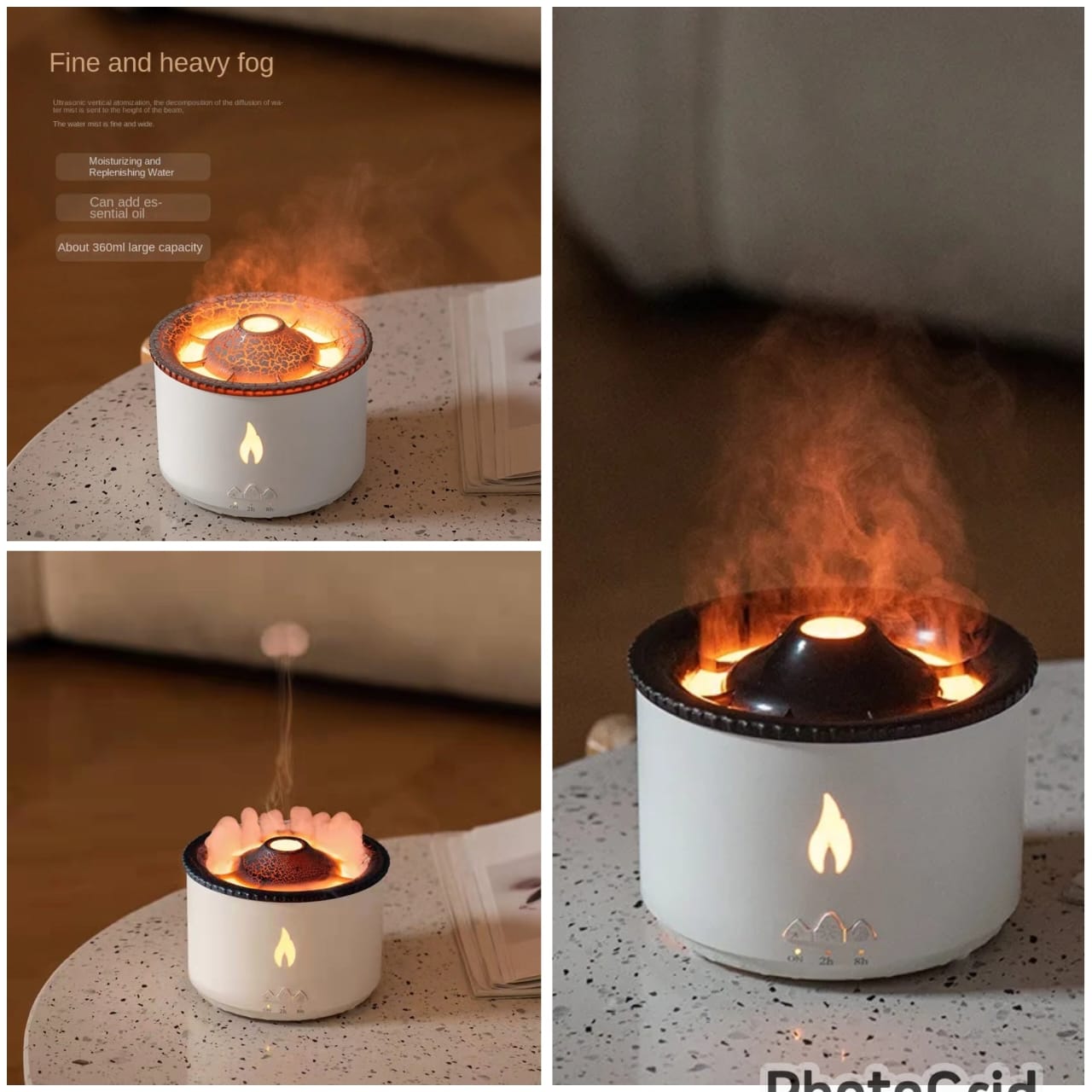 Volcano Humidifier Aromatherapy Essential Oil Diffusers 360ML.Air Diffuser/Humidifier