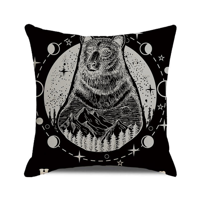 Halloween Retro Punk Palm Skull Cotton Pillow Cases Couch & Sofa Decor