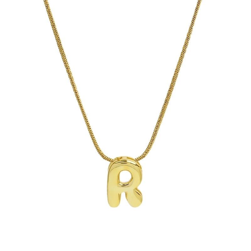 2 Pieces Basic Modern Style Classic Style Letter 304 Stainless Steel Brass Plating Pendant Necklace