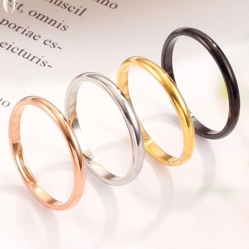 Minimalist Solid Color Titanium Steel Rings 1 Piece