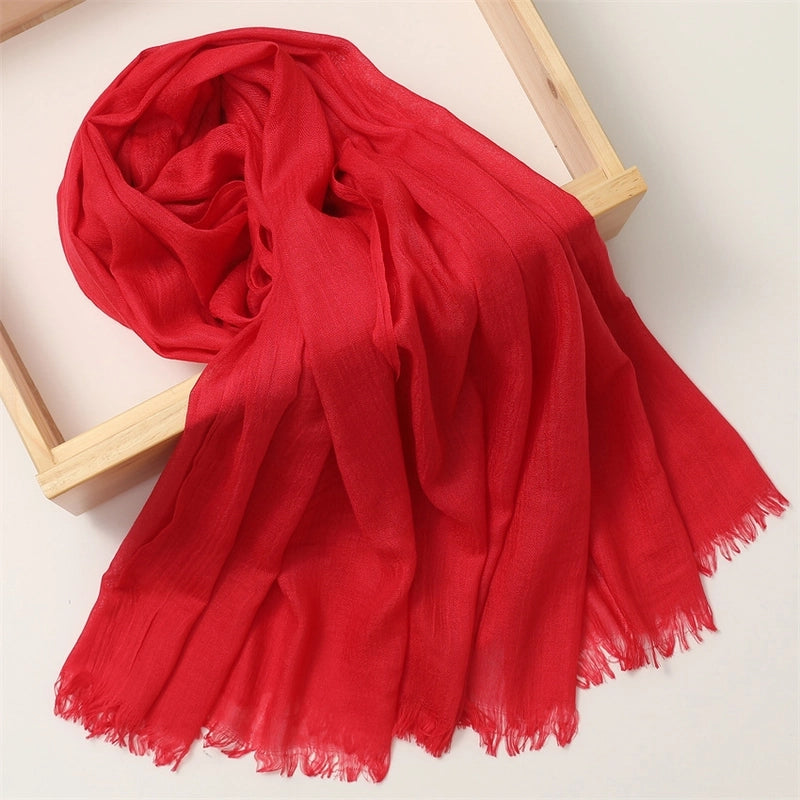 Women's Basic Solid Color Polyester Scarf
