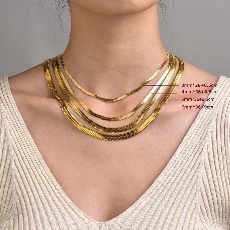 2 Pieces Minimalist Geometric Stainless Steel Gold Plated Necklace
