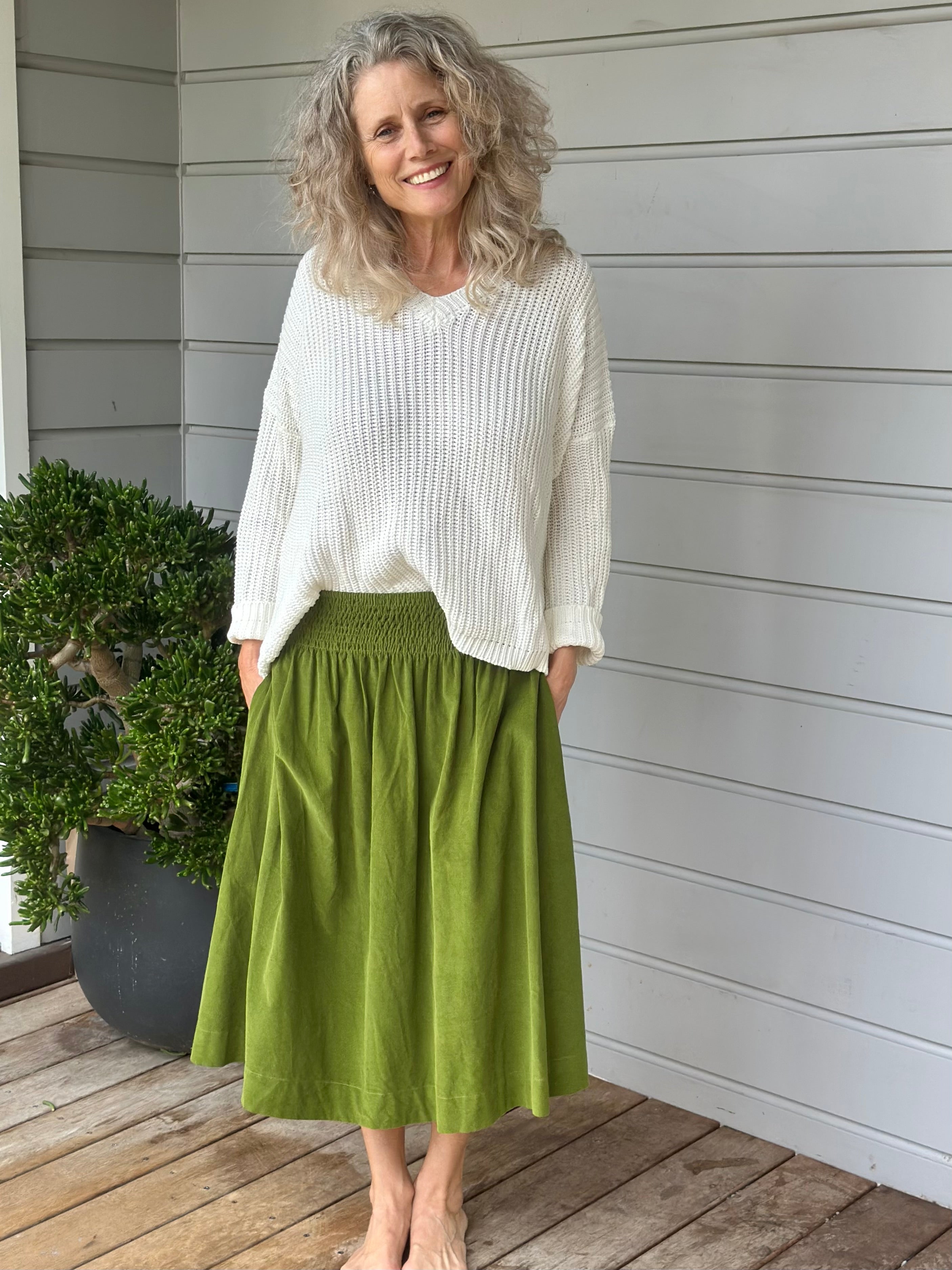 lola skirt - olive cord