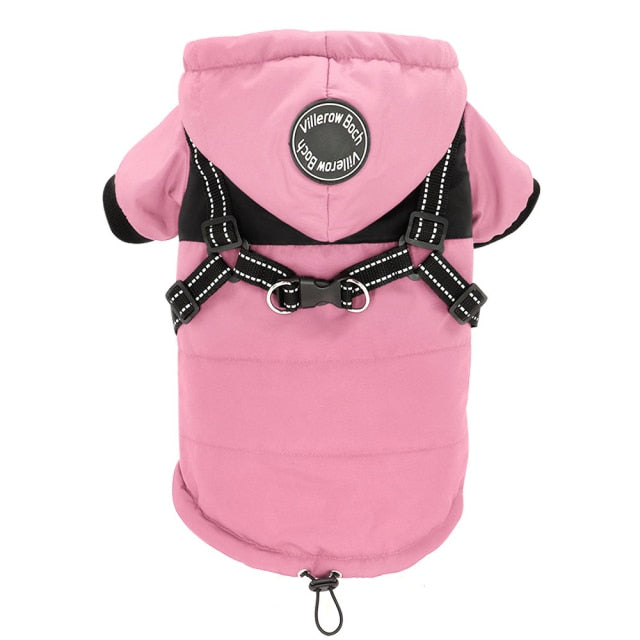 Warm Dog Jacket With Harness