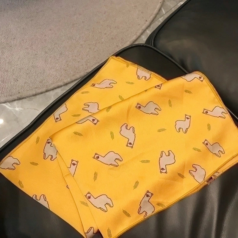 Women's Minimalist Color Block Polyester Silk Scarf