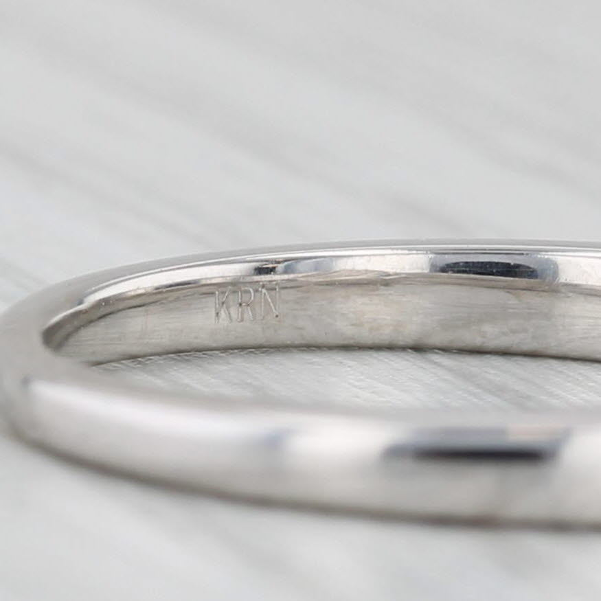 0.24ctw Diamond Wedding Band 14k White Gold Size 6.75 Stackable Channel Set